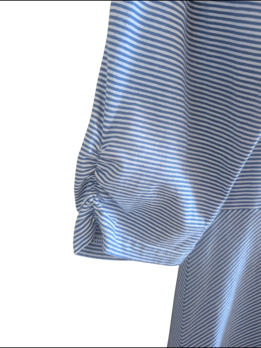 Matilda Jane Light Blue White Striped A-Line Cotton 3/4 Sleeve Dress